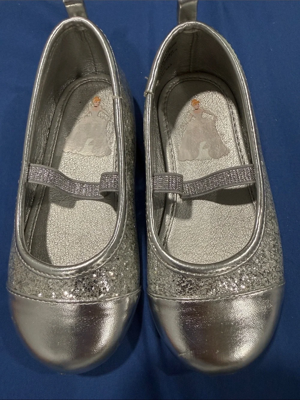 Disney Silver Glitter Mary Jane Dress Shoes for Kids